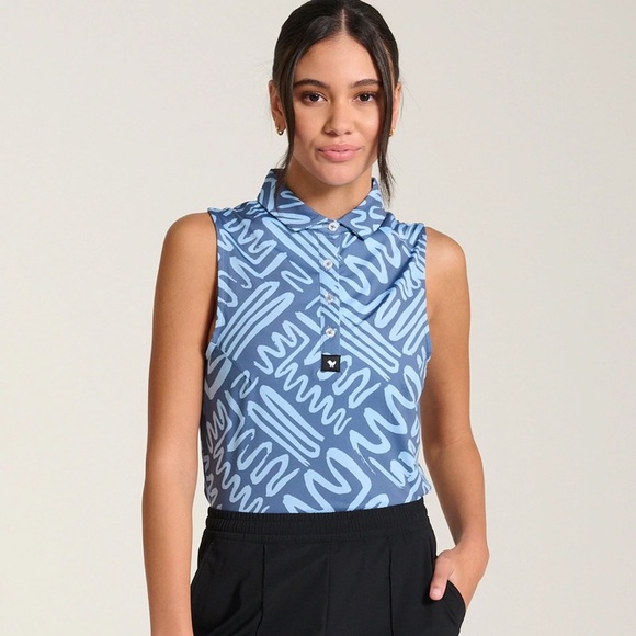 Bad Birdie Mazed & Confused Sleeveless Performance Polo - M - Picture 2 of 7